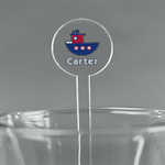 Light House & Waves 5.5" Round Plastic Stir Sticks - Clear (Personalized)