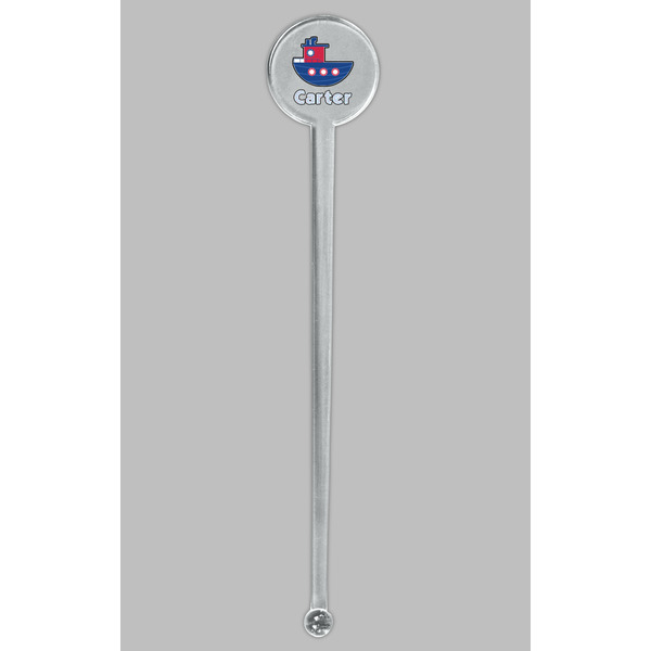 Light House & Waves Clear Plastic 7" Stir Stick - Round - Single Stick