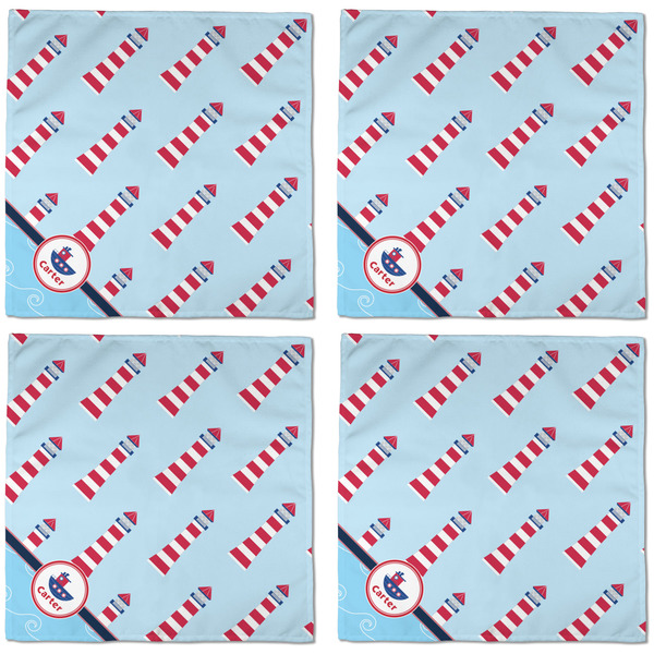 Light House & Waves Cloth Napkins - Personalized Dinner (APPROVAL) Set of 4