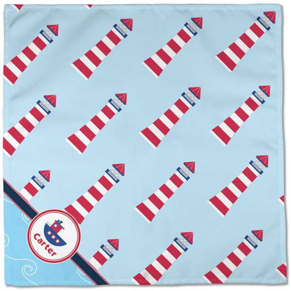 Light House & Waves Cloth Napkins - Personalized Dinner (Full Open)