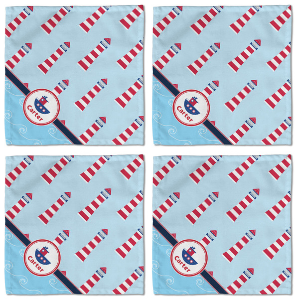 Light House & Waves Cloth Napkins - Personalized Lunch (APPROVAL) Set of 4
