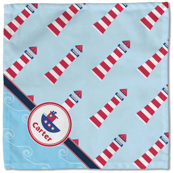 Light House & Waves Cloth Napkins - Personalized Lunch (Single Full Open)