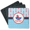 Light House & Waves Square Rubber Backed Coasters - Set of 4 (Personalized)