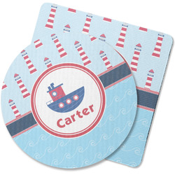 Light House & Waves Rubber Backed Coaster (Personalized)