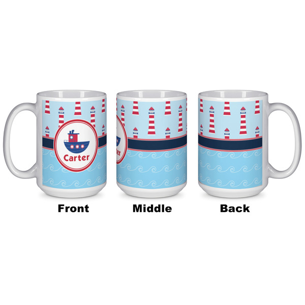 Light House & Waves Coffee Mug - 15 oz - White APPROVAL