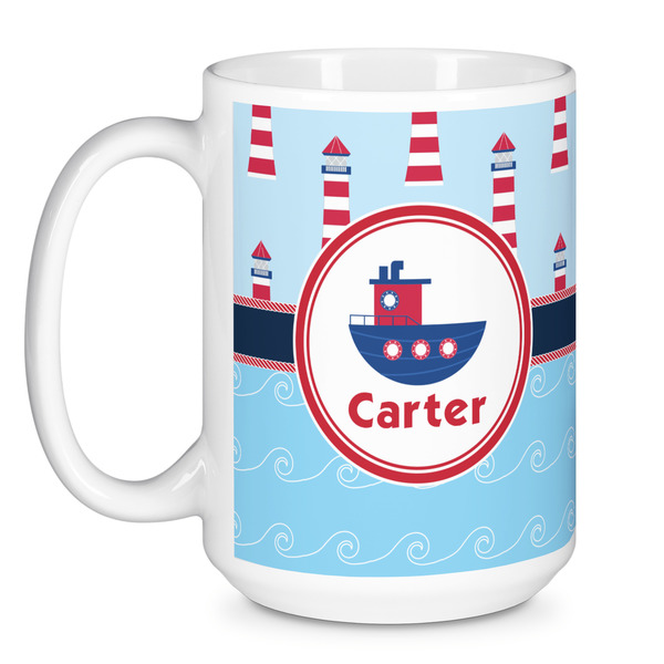 Light House & Waves Coffee Mug - 15 oz - White