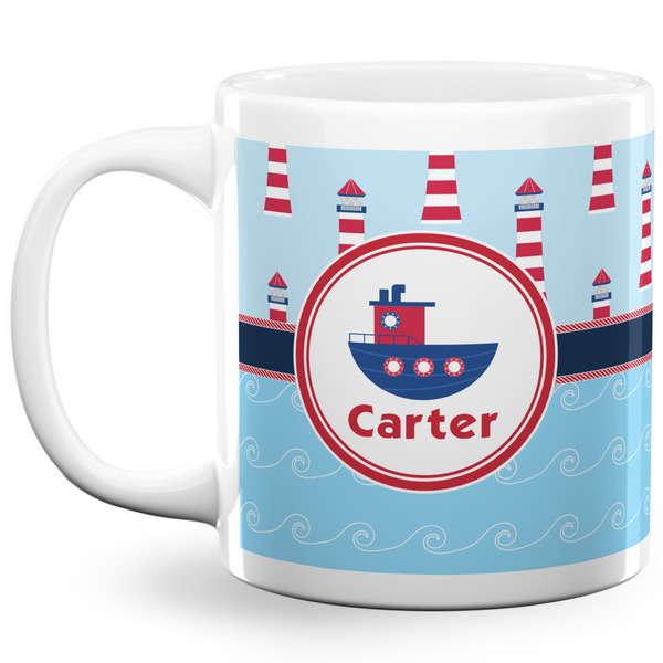 Light House & Waves Coffee Mug - 20 oz - White