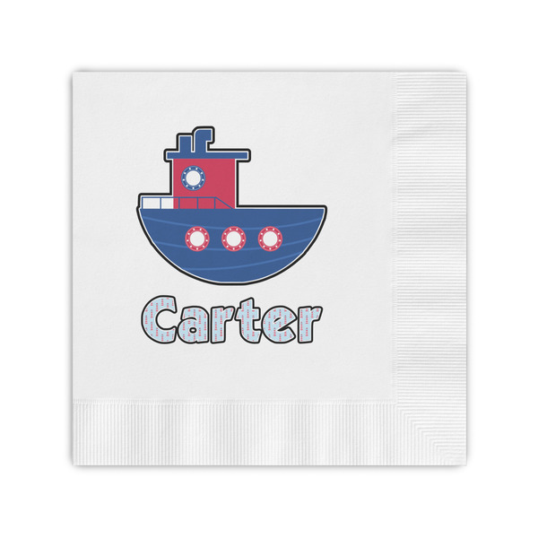 Custom Light House & Waves Coined Cocktail Napkins (Personalized)