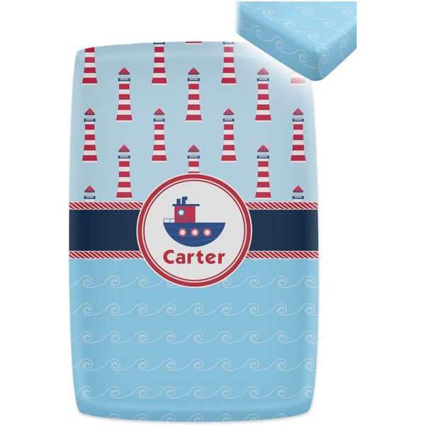 Light House & Waves Crib Fitted Sheet - Apvl