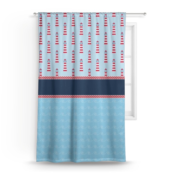 Custom Light House & Waves Curtain - 50"x84" Panel