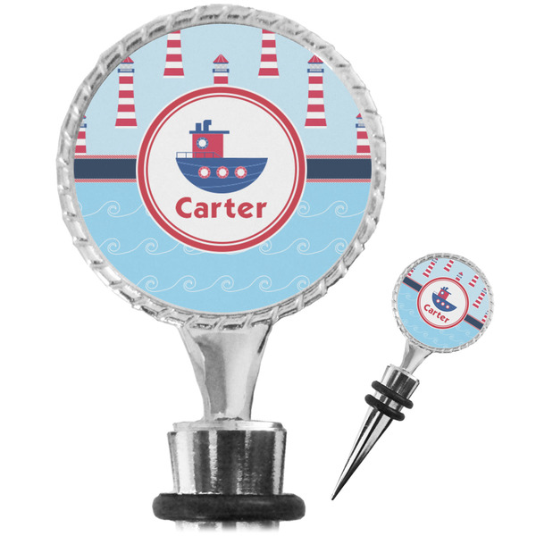 Custom Light House & Waves Wine Bottle Stopper (Personalized)
