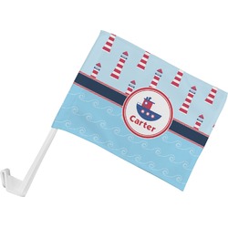 Light House & Waves Car Flag - Small w/ Name or Text