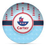 Light House & Waves Microwave Safe Plastic Plate - Composite Polymer (Personalized)