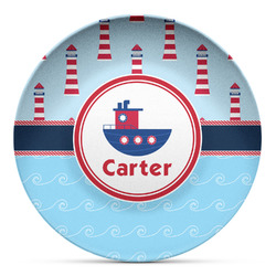 Light House & Waves Microwave Safe Plastic Plate - Composite Polymer (Personalized)