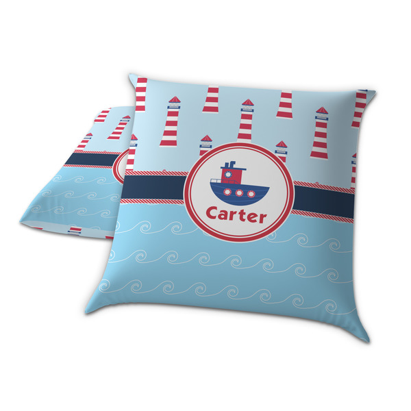 Light House & Waves Decorative Pillow Case - TWO