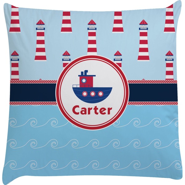 Custom Light House & Waves Decorative Pillow Case (Personalized)