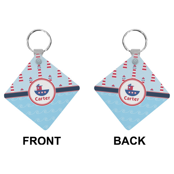 Light House & Waves Diamond Keychain (Front + Back)