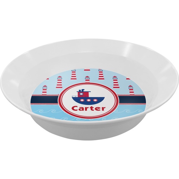 Custom Light House & Waves Melamine Bowl - 12 oz (Personalized)