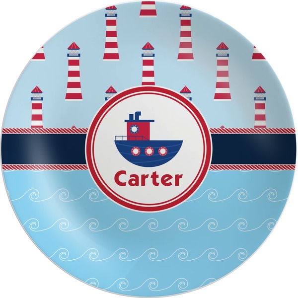 Custom Light House & Waves Melamine Plate (Personalized)