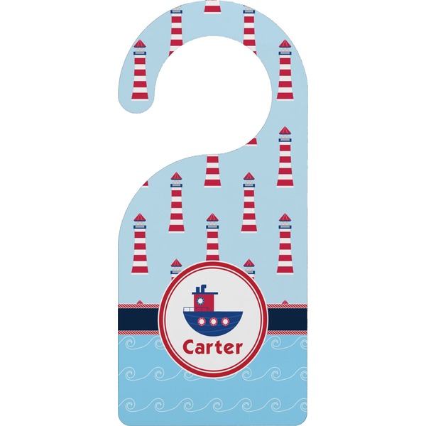 Custom Light House & Waves Door Hanger (Personalized)