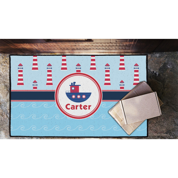 Light House & Waves Door Mat - LIFESTYLE (Lrg)