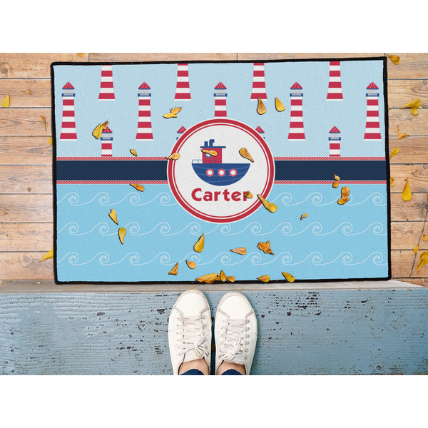 Light House & Waves Door Mat - LIFESTYLE (Med)