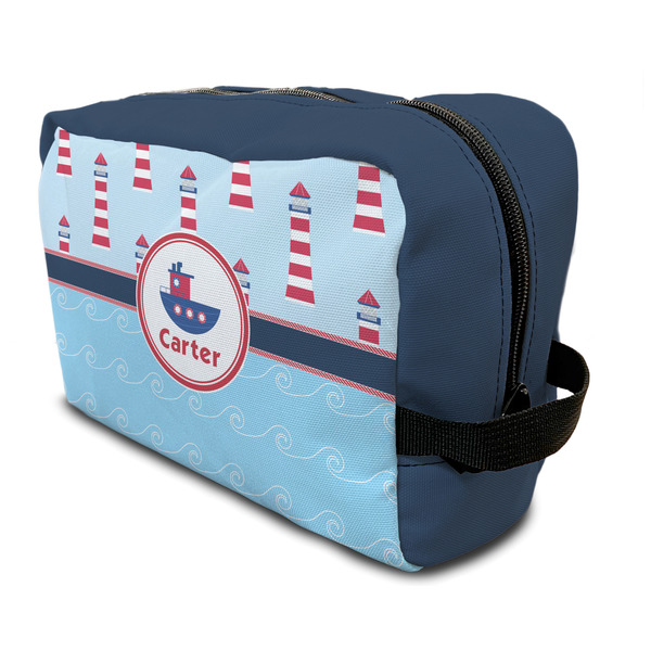 Custom Light House & Waves Toiletry Bag / Dopp Kit (Personalized)