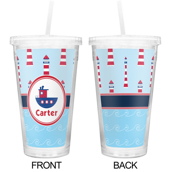 Light House & Waves Double Wall Tumbler with Straw - Approval