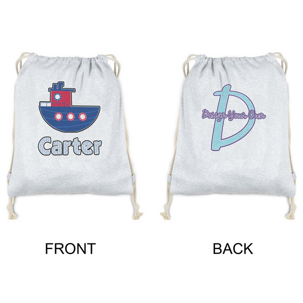 Light House & Waves Drawstring Backpacks - Sweatshirt Fleece - Double Sided - APPROVAL