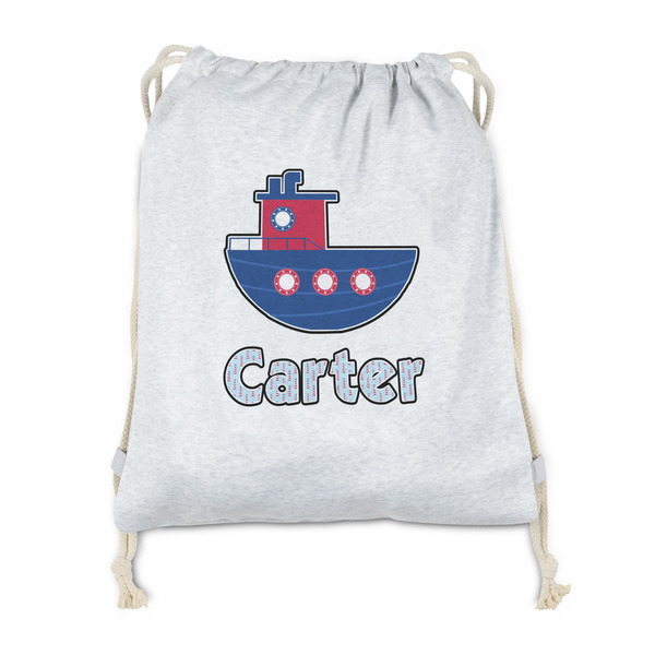 Custom Light House & Waves Drawstring Backpack - Sweatshirt Fleece - Single Sided (Personalized)