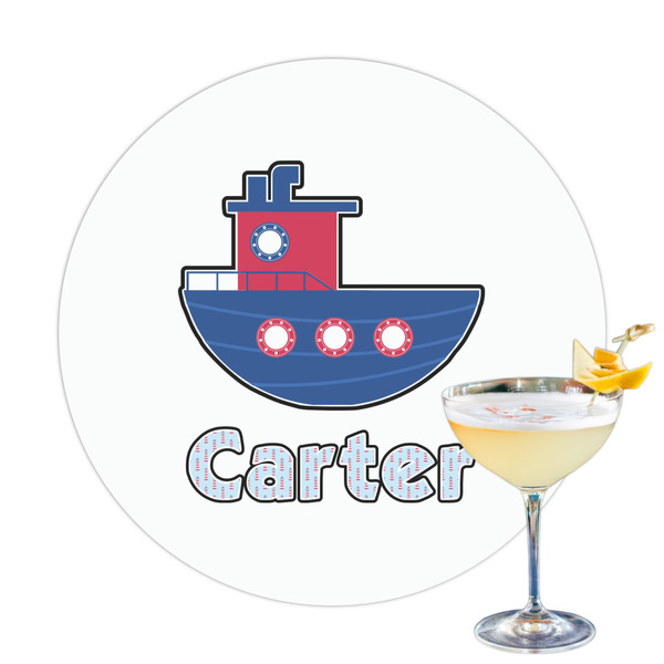 Custom Light House & Waves Printed Drink Topper (Personalized)