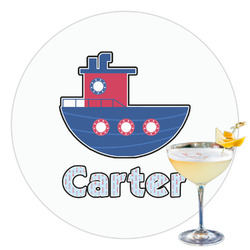 Light House & Waves Printed Drink Topper - 3.5" (Personalized)