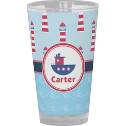 Light House & Waves Pint Glass - Full Color (Personalized)