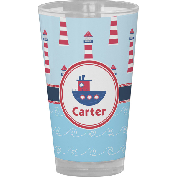 Custom Light House & Waves Pint Glass - Full Color (Personalized)