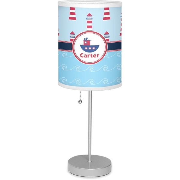 Custom Light House & Waves Lamp with Drum Shade (Personalized)
