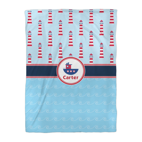 Light House & Waves Duvet Cover - Twin XL - Front