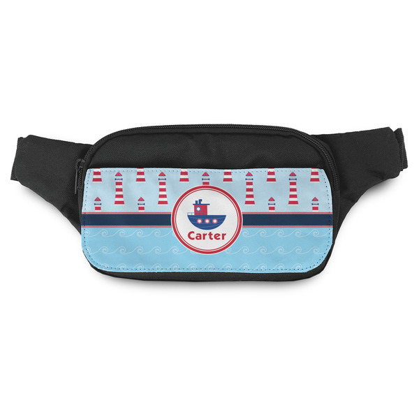 Custom Light House & Waves Fanny Pack - Modern Style (Personalized)