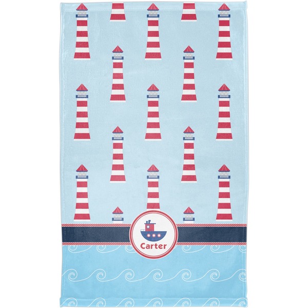 Light House & Waves Finger Tip Towel - Full View