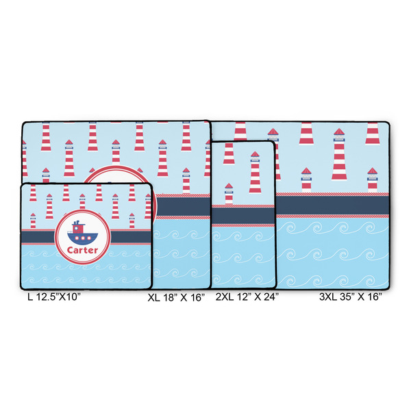 Light House & Waves Gaming Mats - SIZE CHART