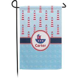 Light House & Waves Small Garden Flag - Single Sided w/ Name or Text
