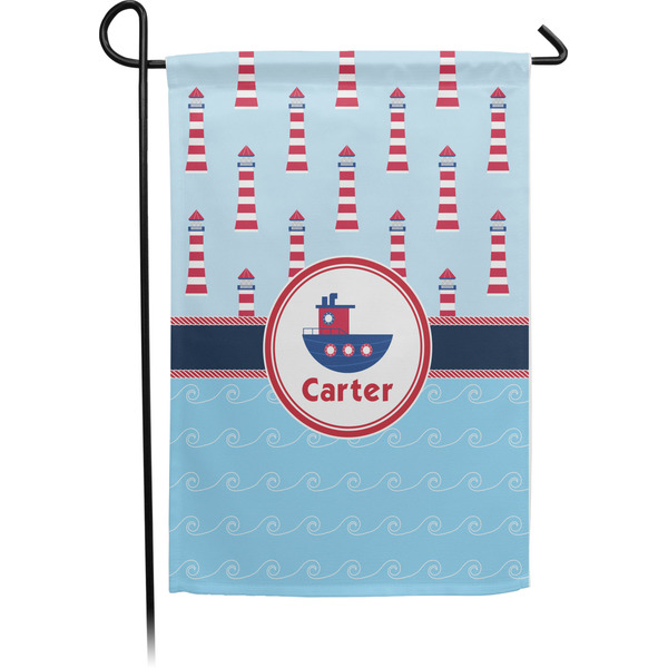 Custom Light House & Waves Garden Flag (Personalized)