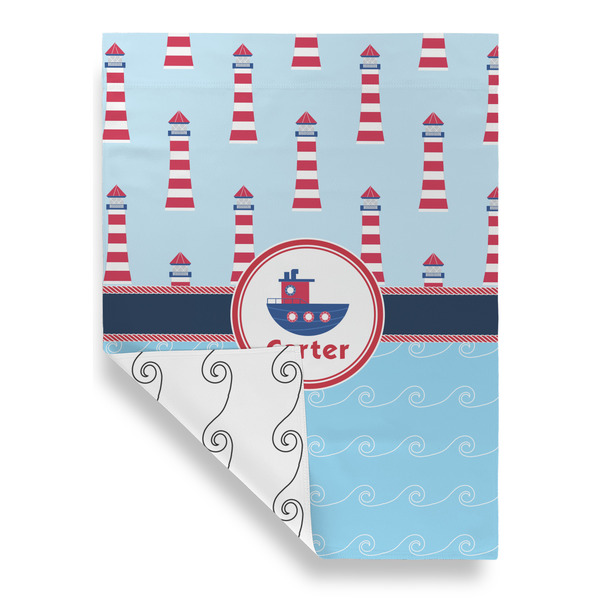 Light House & Waves Garden Flags - Large - Double Sided - FRONT FOLDED