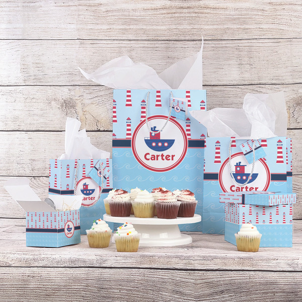 Light House & Waves Gift Bags - In Context