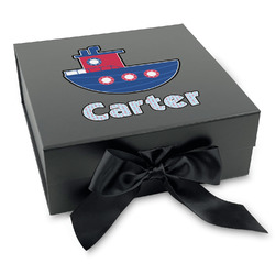 Light House & Waves Gift Box with Magnetic Lid - Black (Personalized)