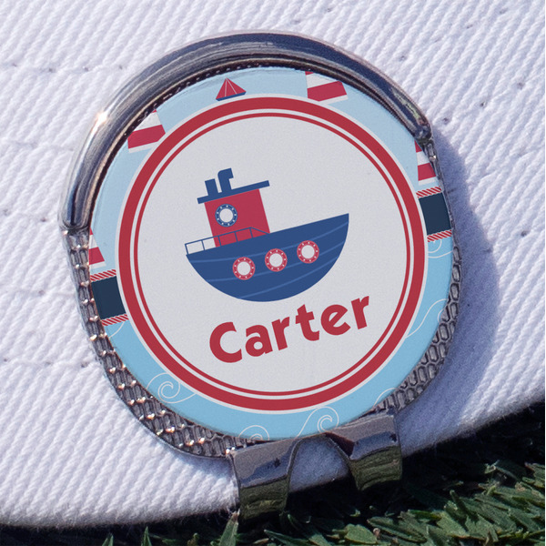 Custom Light House & Waves Golf Ball Marker - Hat Clip