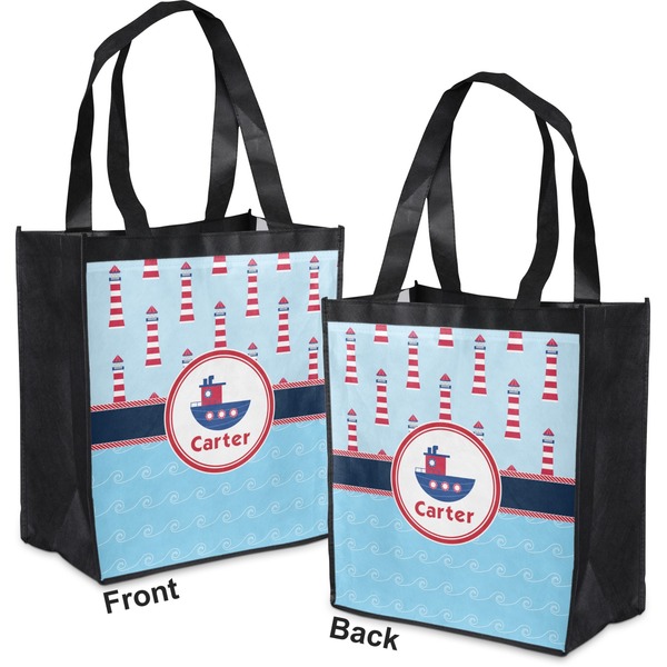 Light House & Waves Grocery Bag - Apvl