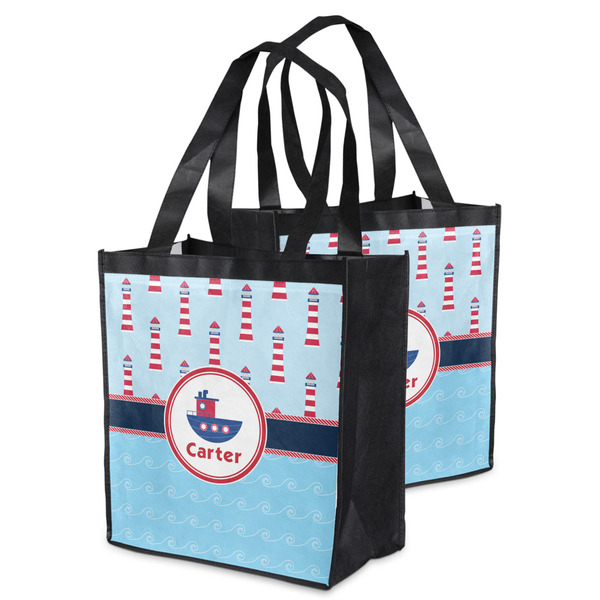 Light House & Waves Grocery Bag - MAIN