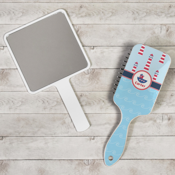 Light House & Waves Hair Brush - In Context