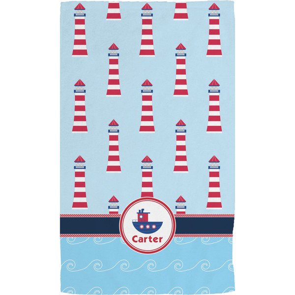 Light House & Waves Personalized All Over Print Hand Towel
