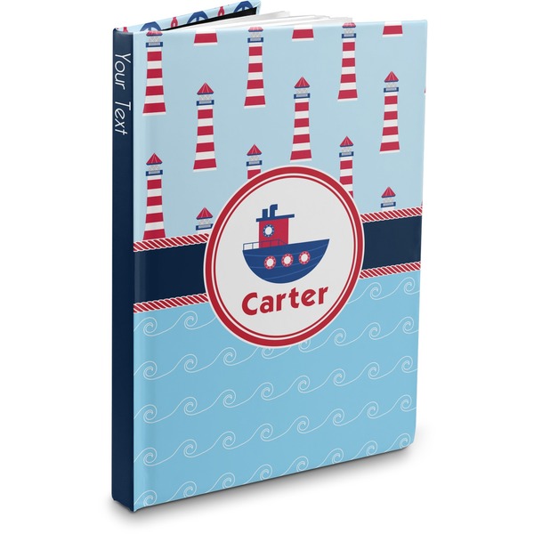 Custom Light House & Waves Hardbound Journal (Personalized)